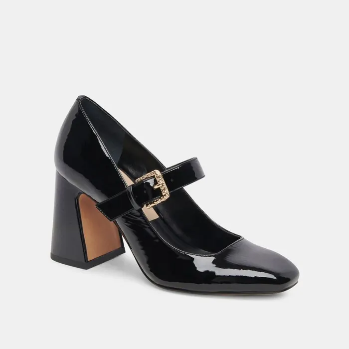 Heels Women Dolce Vita Lakota Heels Midnight Crinkle Patent