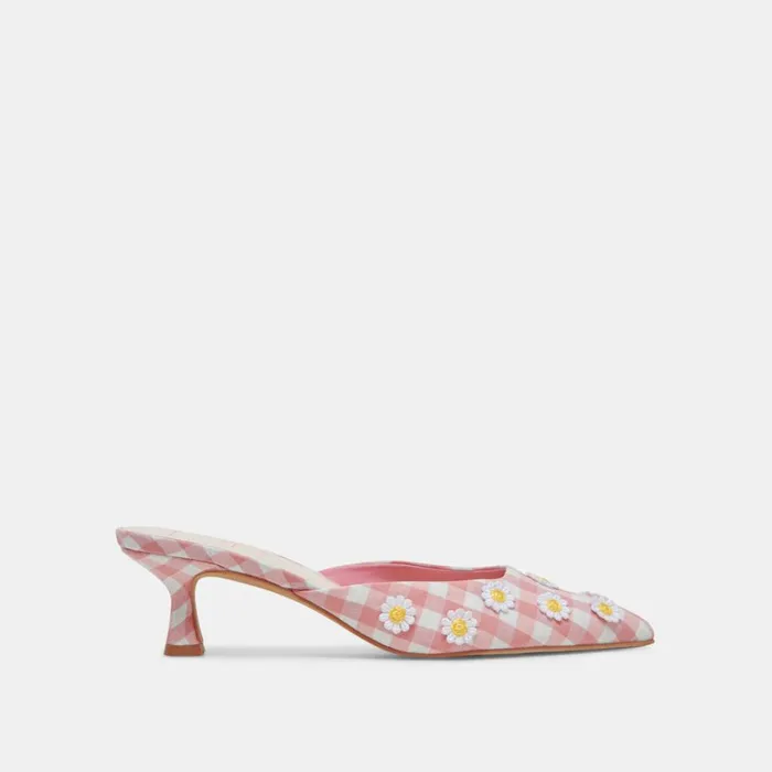 Heels Women Dolce Vita Lilou Heels White Pink Gingham