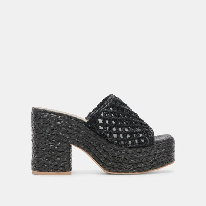 Heels Women Dolce Vita Lisha Heels Onyx Raffia