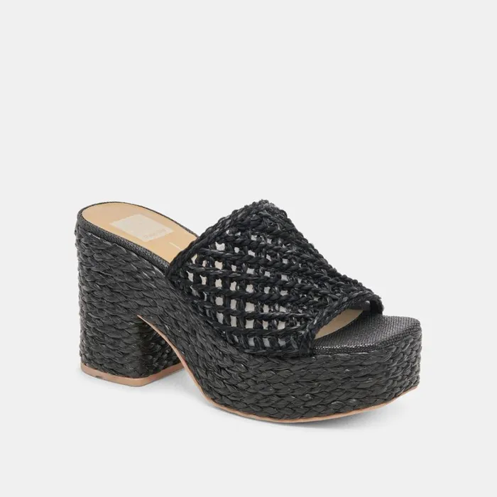 Heels Women Dolce Vita Lisha Heels Onyx Raffia