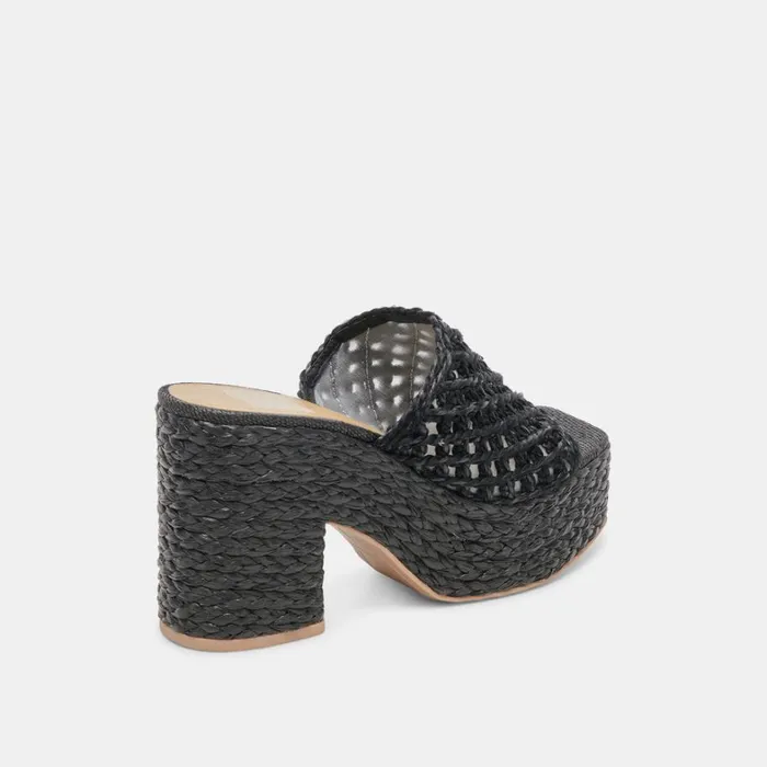 Heels Women Dolce Vita Lisha Heels Onyx Raffia