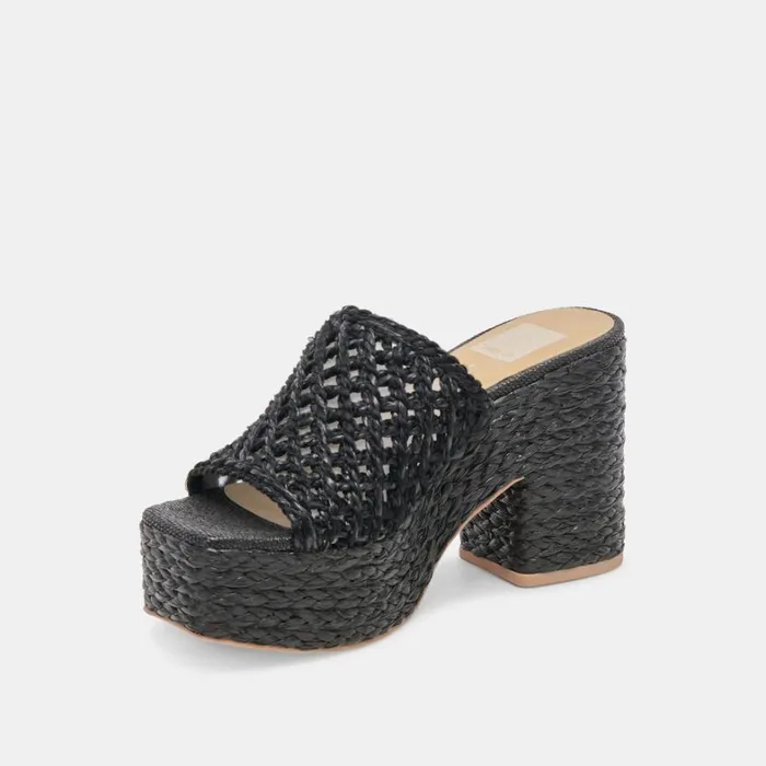 Heels Women Dolce Vita Lisha Heels Onyx Raffia