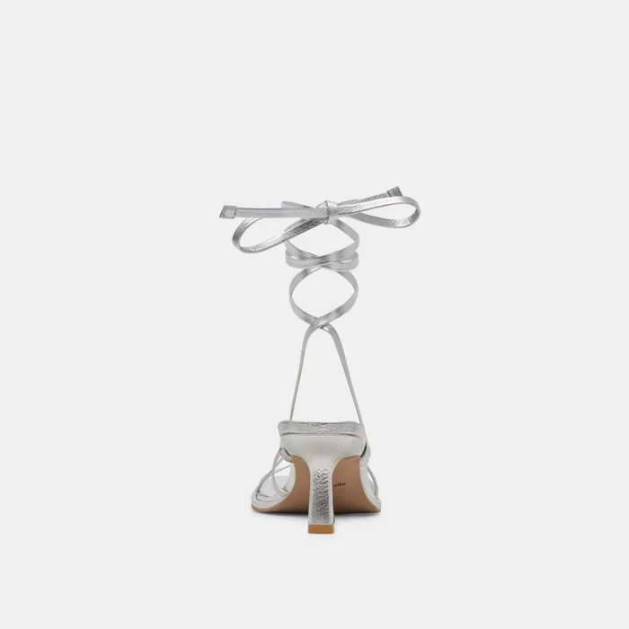 Heels Women Dolce Vita Malabo Heels Silver Metallic Leather