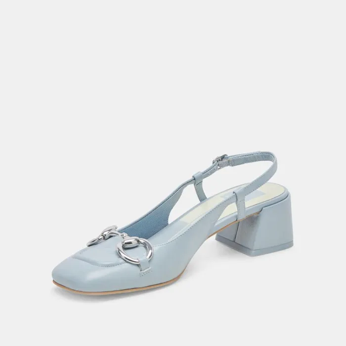 Heels Women Dolce Vita Melli Heels Sky Blue Crinkle Patent