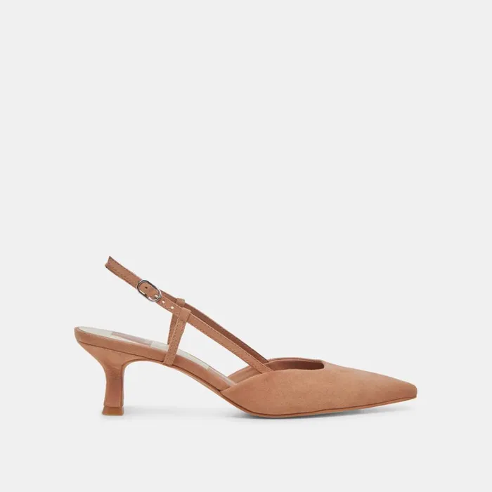 Heels Women Dolce Vita Odela Wide Heels Toffee Suede