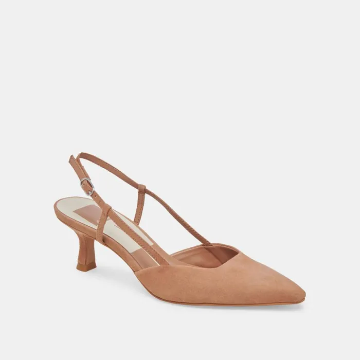 Heels Women Dolce Vita Odela Wide Heels Toffee Suede