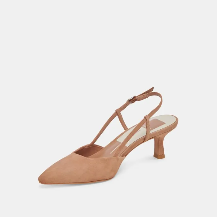 Heels Women Dolce Vita Odela Wide Heels Toffee Suede