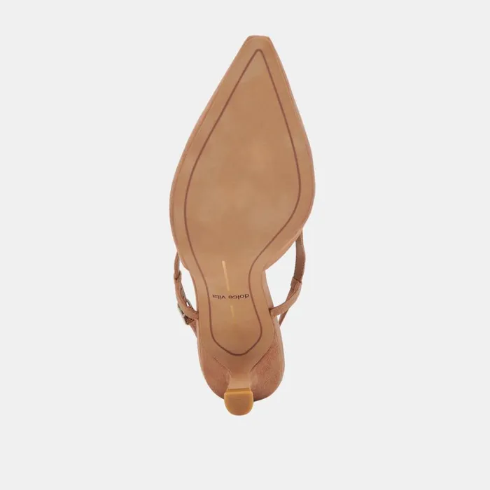 Heels Women Dolce Vita Odela Wide Heels Toffee Suede