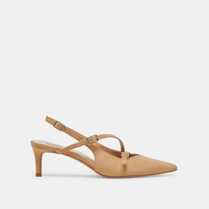 Heels Women Dolce Vita Pamla Mid Heels Tan Suede