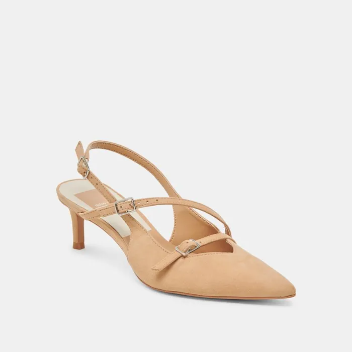 Heels Women Dolce Vita Pamla Mid Heels Tan Suede