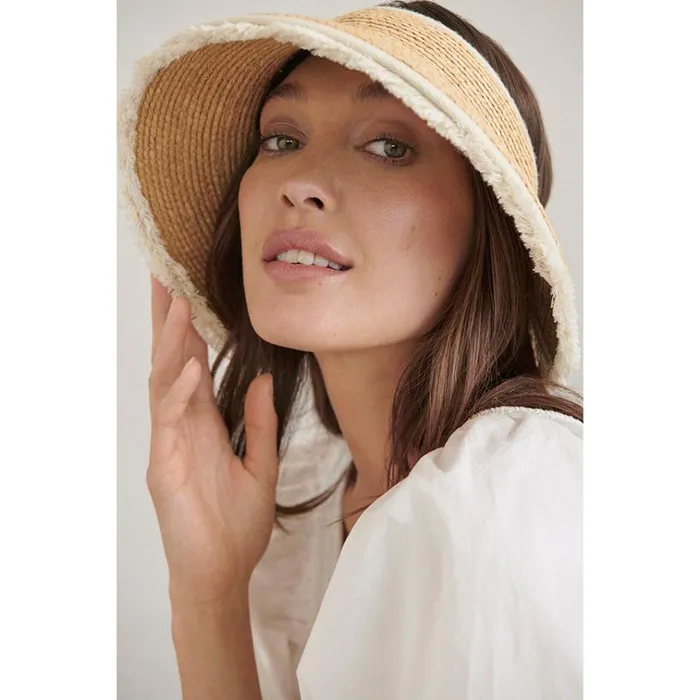Helen Kaminski Aleeya 9 Fringe Natural Hats UPF 50