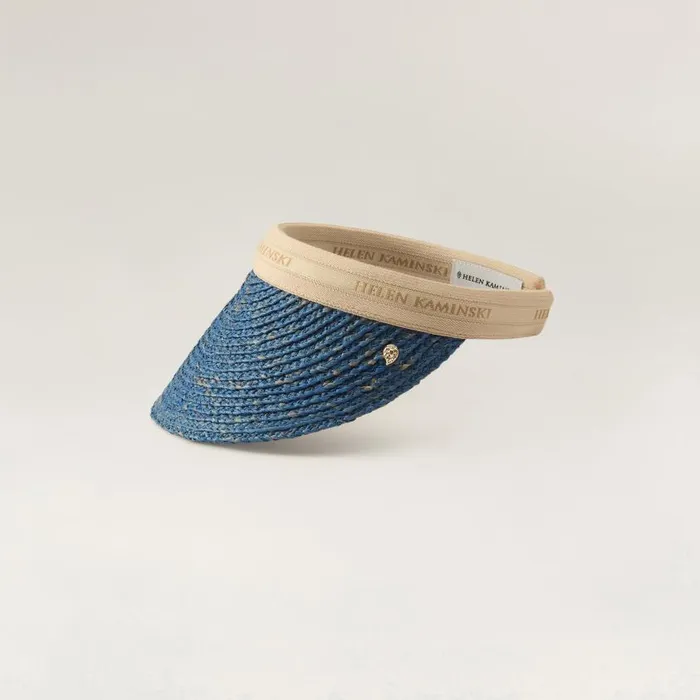 Helen Kaminski Bianca Sapphire Natural Logo Hats Visors