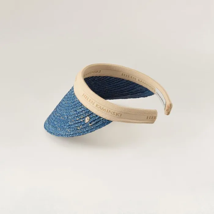 Helen Kaminski Bianca Sapphire Natural Logo Hats Visors
