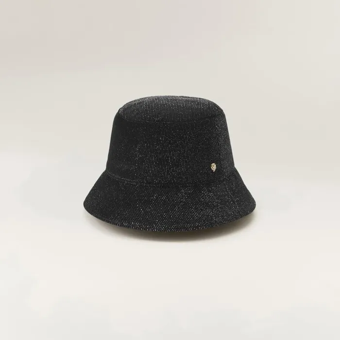 Helen Kaminski Florenze Black Sparkle Hats Bucket