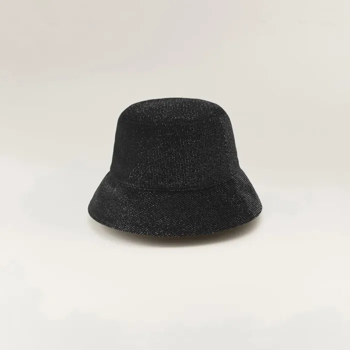 Helen Kaminski Florenze Black Sparkle Hats Bucket