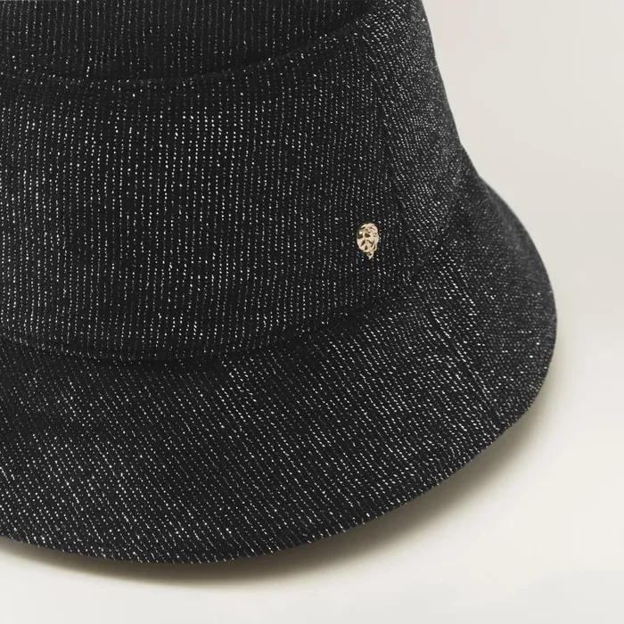 Helen Kaminski Florenze Black Sparkle Hats Bucket