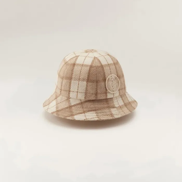 Helen Kaminski Franz Cream Check Hats Cloche