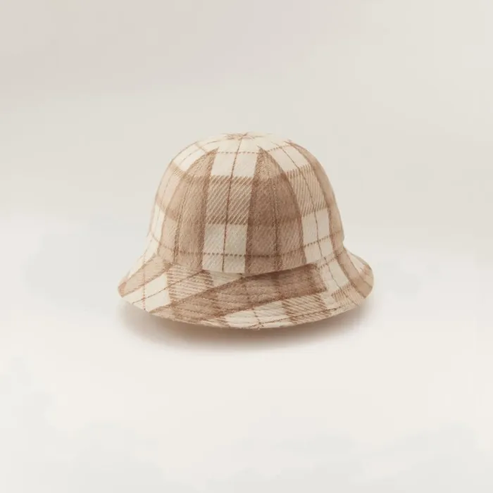 Helen Kaminski Franz Cream Check Hats Cloche