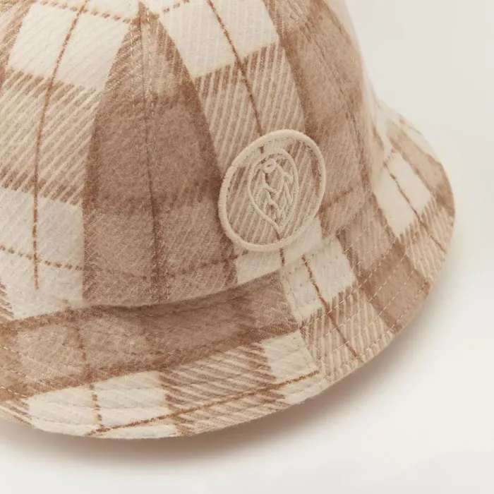 Helen Kaminski Franz Cream Check Hats Cloche