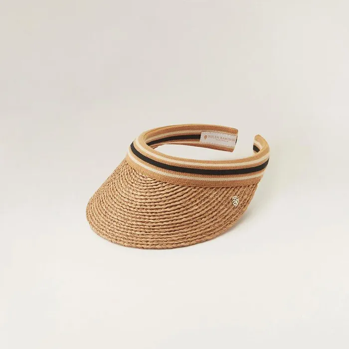 Helen Kaminski Marina Nougatblack Stripe Hats Visors