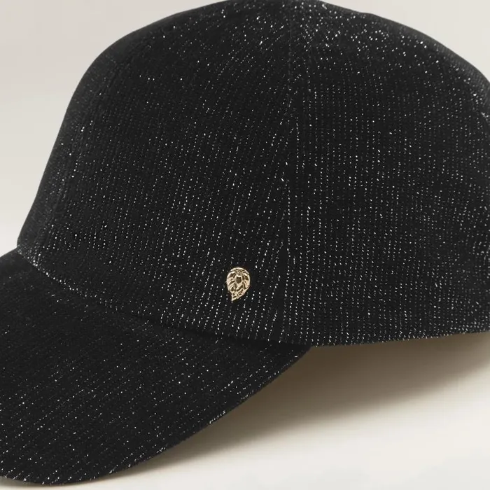 Helen Kaminski Minelli Black Sparkle Hats Caps