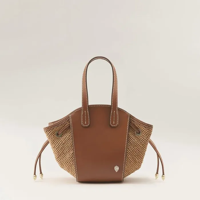 Helen Kaminski Piaf Tote With Raffia Cuoio Nougat Bags Mini Bags