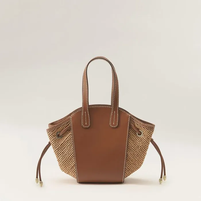 Helen Kaminski Piaf Tote With Raffia Cuoio Nougat Bags Mini Bags