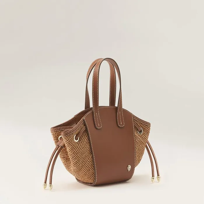 Helen Kaminski Piaf Tote With Raffia Cuoio Nougat Bags Mini Bags