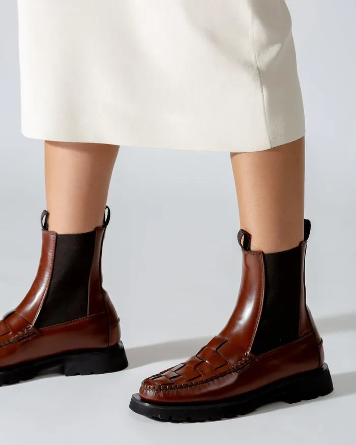 Hereu ALDA WOVEN SPORT 8211 Tread Sole Interwovendetail Chelsea Boot Women Boots