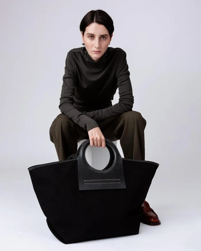Hereu CALA L 8211 Leathertrimmed Canvas Tote Bag WomenMen Tote Bags
