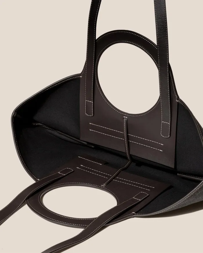 Hereu CALA S WINTER 8211 Leathertrimmed Thick Textile Tote Bag WomenMen Tote Bags