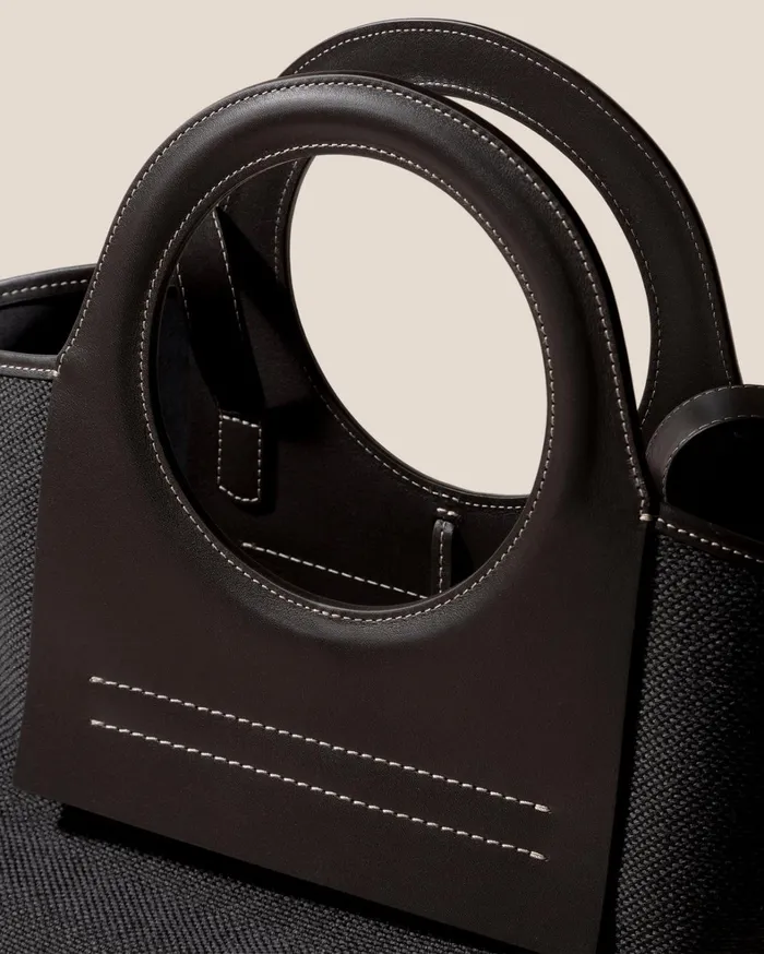 Hereu CALA S WINTER 8211 Leathertrimmed Thick Textile Tote Bag WomenMen Tote Bags