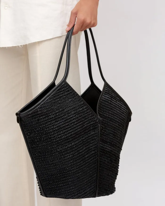 Hereu CALELLA RAFFIA 8211 Leathertrimmed Tote Bag WomenMen Shoulder Bags