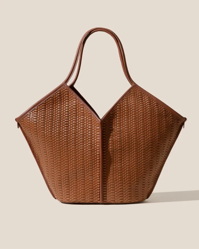 Hereu CALELLA WOVEN 8211 Leathertrimmed Tote Bag WomenMen Shoulder Bags