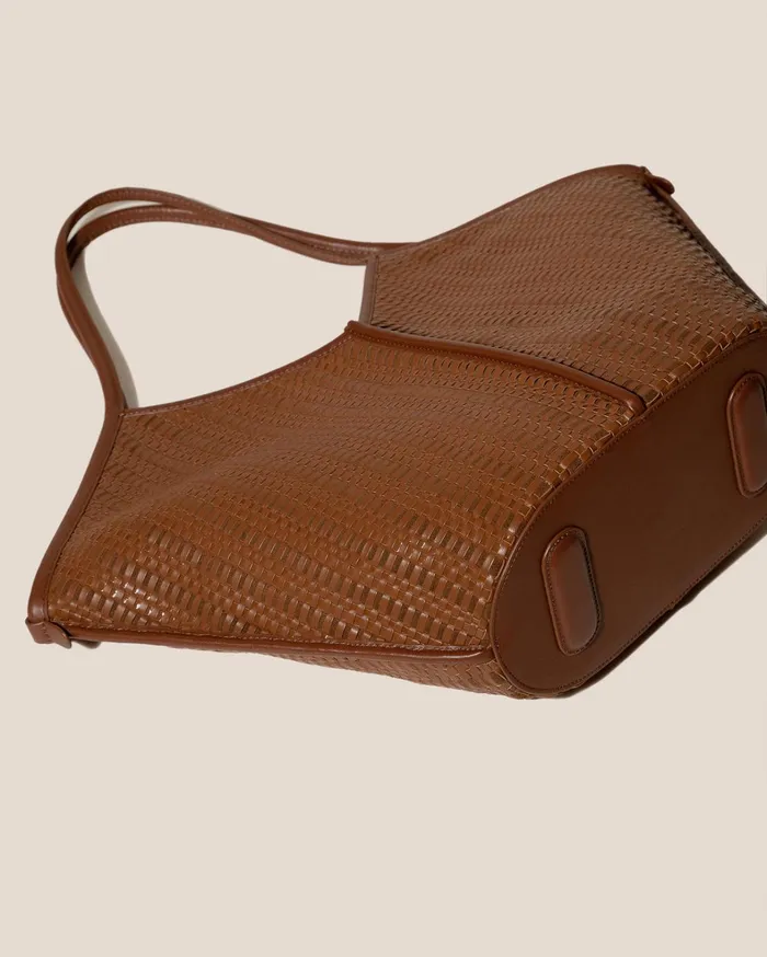 Hereu CALELLA WOVEN 8211 Leathertrimmed Tote Bag WomenMen Shoulder Bags