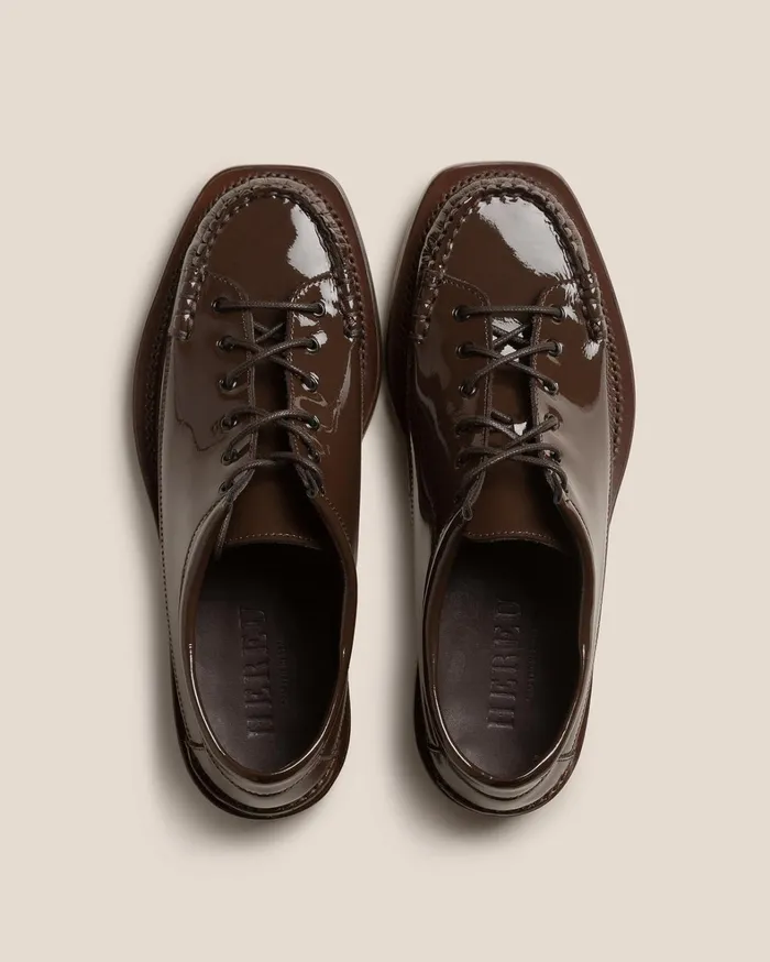 Hereu PRIEGO SQUARED GLOSSY 8211 Lace Up Moccasin Women Loafers