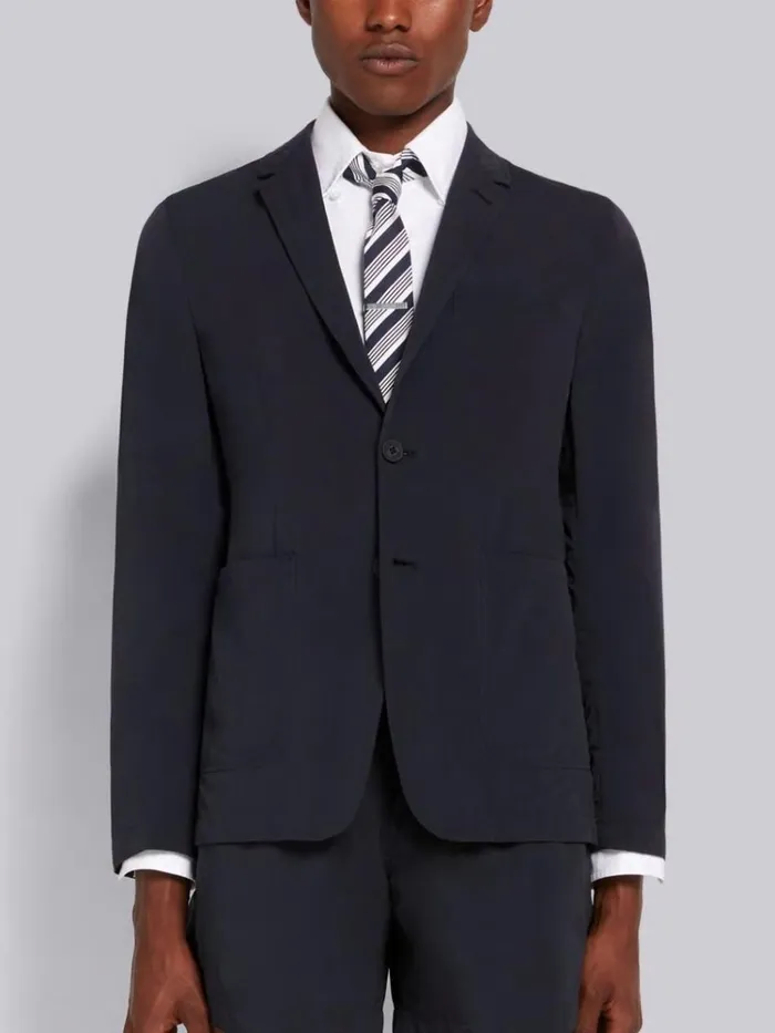 High Density Nylon Tech Unconstructed Sack Jacket Navy Men Thom Browne Jackets and Suiting High Density Nylon Tech Unconstructed Sack Jacket Navy Men Thom Browne Jackets and Suiting