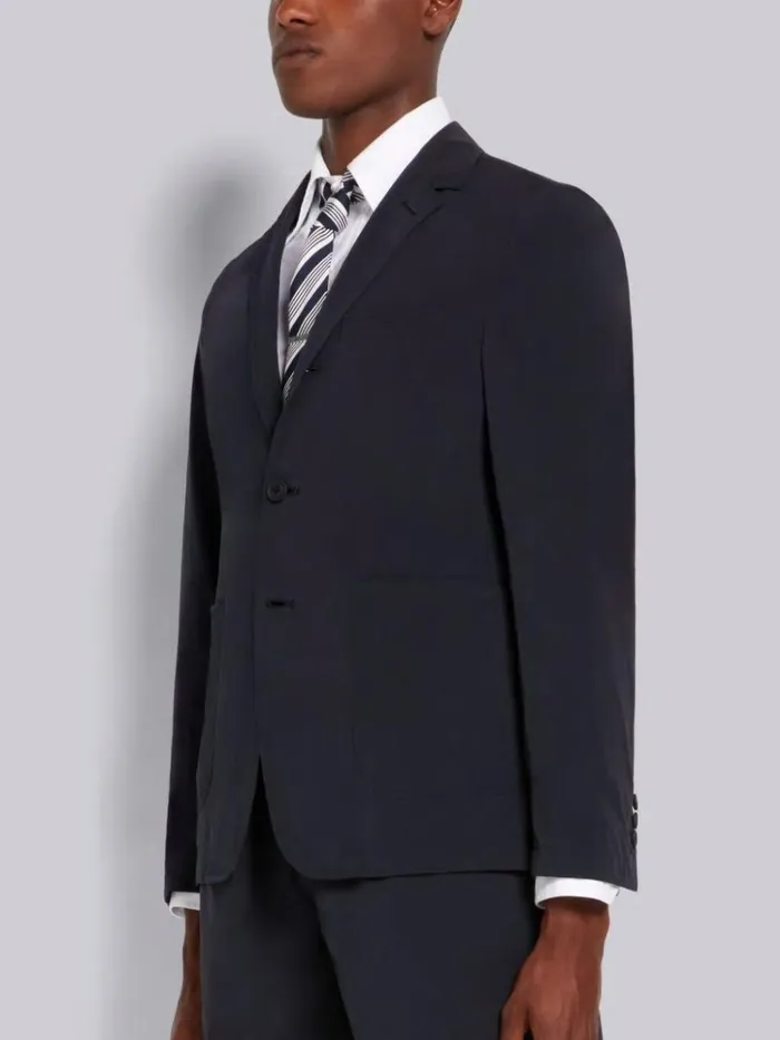 High Density Nylon Tech Unconstructed Sack Jacket Navy Men Thom Browne Jackets and Suiting