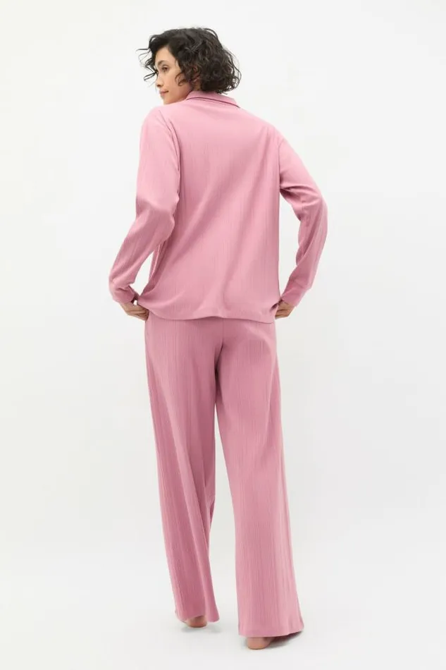 HomeWomen Sleepwear Seed Heritage Vertical Rib Shirt And Pant Set Mauve