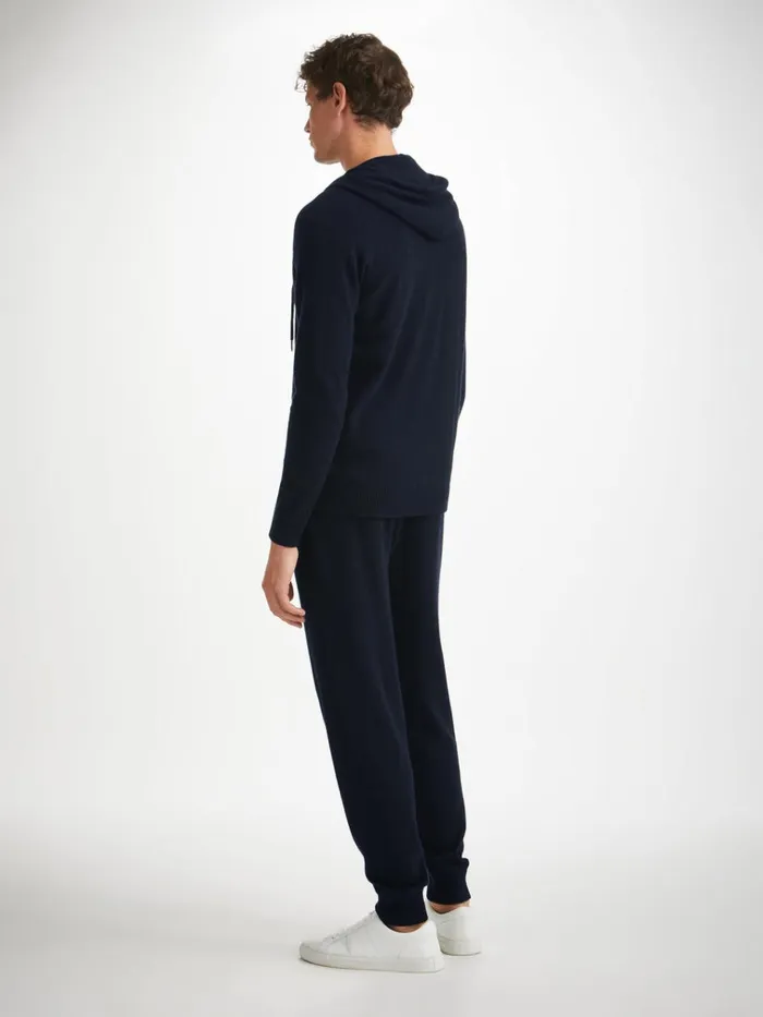 Hooded Tops Men Derek Rose Hoodie Finley Cashmere Navy