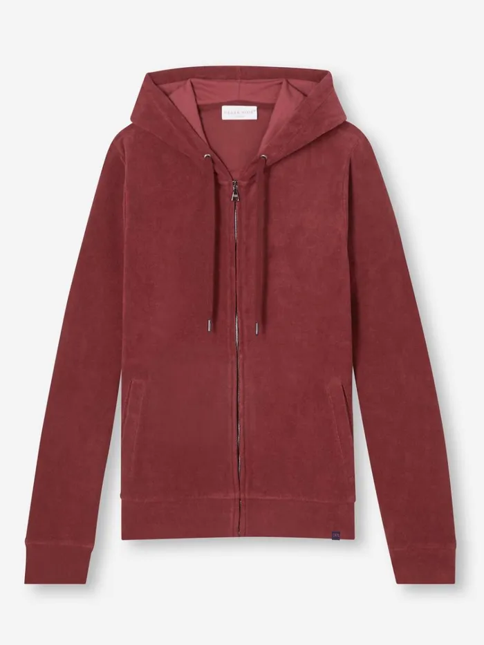 Hooded Tops Men Derek Rose Hoodie Isaac Terry Cotton Burgundy