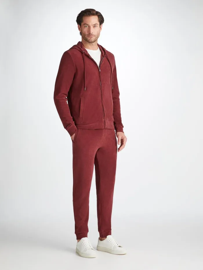 Hooded Tops Men Derek Rose Hoodie Isaac Terry Cotton Burgundy