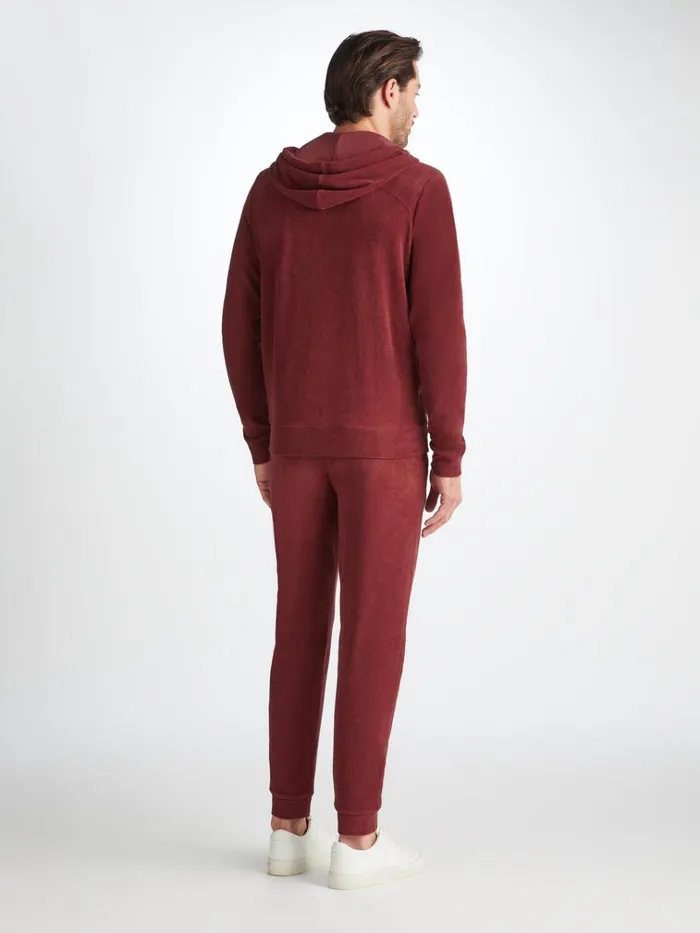 Hooded Tops Men Derek Rose Hoodie Isaac Terry Cotton Burgundy