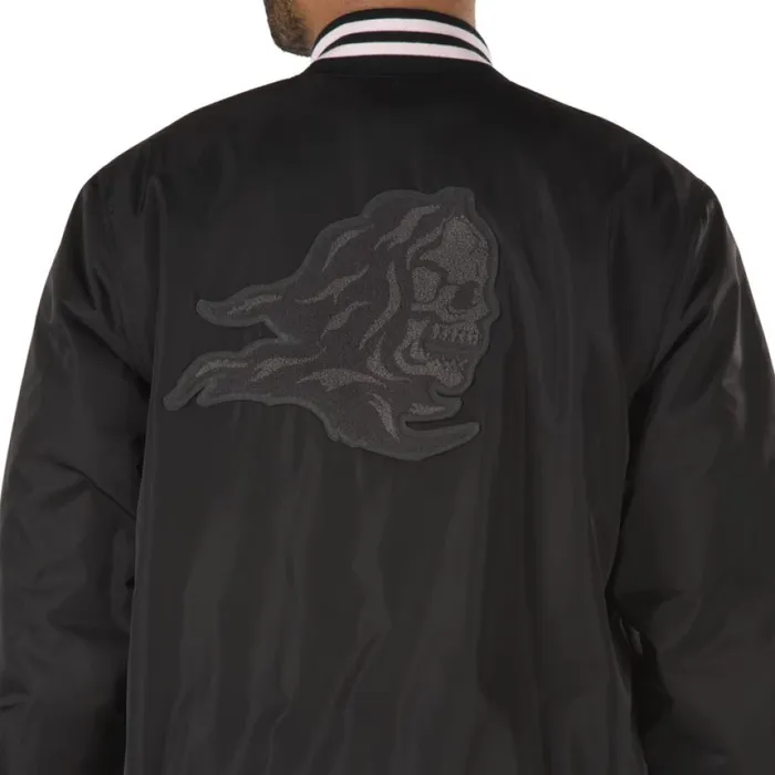 Hoodies and Jackets Men Sixty Sixers Varsity Jacket Black Vans Hoodies and Jackets Men Sixty Sixers Varsity Jacket Black Vans