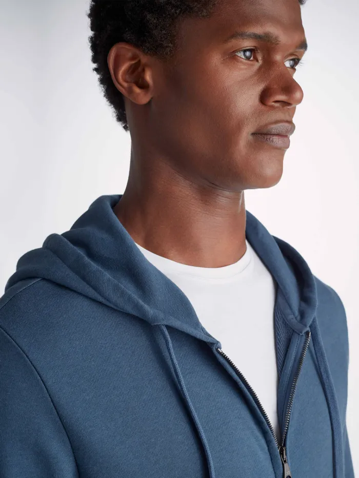 Hoodies Men Derek Rose Hoodie Quinn Cotton Modal Denim