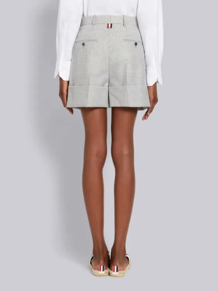 Hopsack Twist Yarn Suiting Sack Short Medium Grey Women Thom Browne Trousers