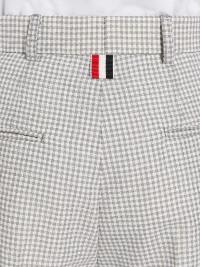 Hopsack Twist Yarn Suiting Sack Short Medium Grey Women Thom Browne Trousers