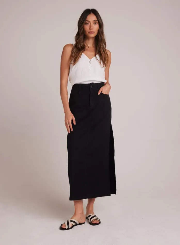 Indigo Side Slit Skirt 8211 Black Women Bella Dahl Skirts