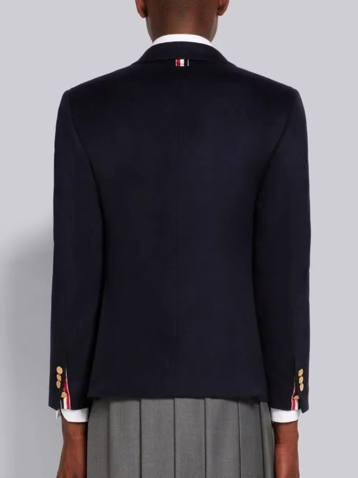 Jacket Weight Cashmere Double Breasted Jacket Navy Men Thom Browne Jackets and Suiting