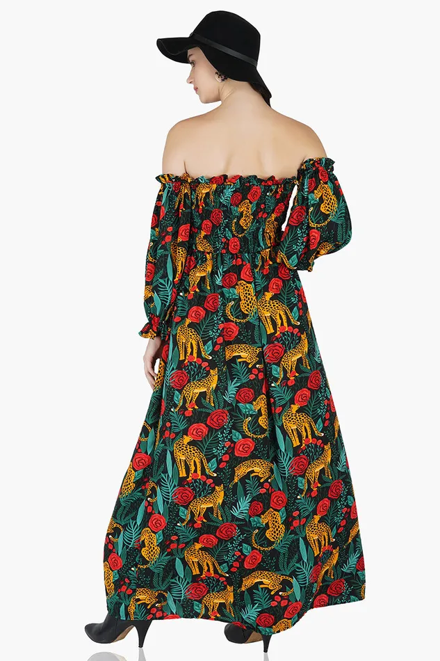 Jaguar Paradise Maxi Shirred Dress Jaguar Paradise Maxi Shirred Dress